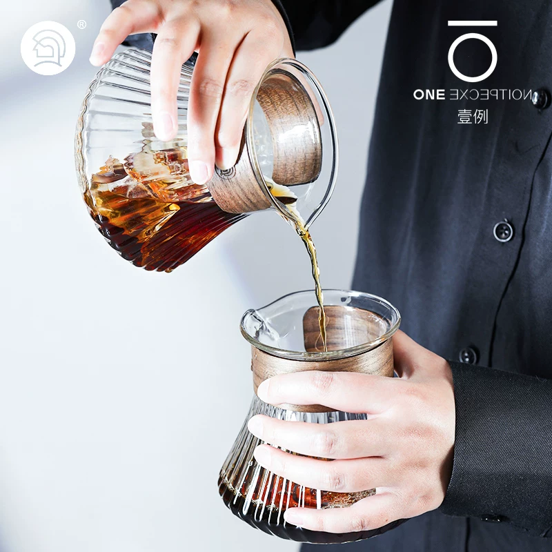 Bình pha cà phê Hero Coffee Sharing Pot Lingyun bằng thủy tinh chịu nhiệt có vạch chia độ, kiểu pha cà phê nhỏ giọt kiểu Mỹ, pha cà phê thủ công Hario