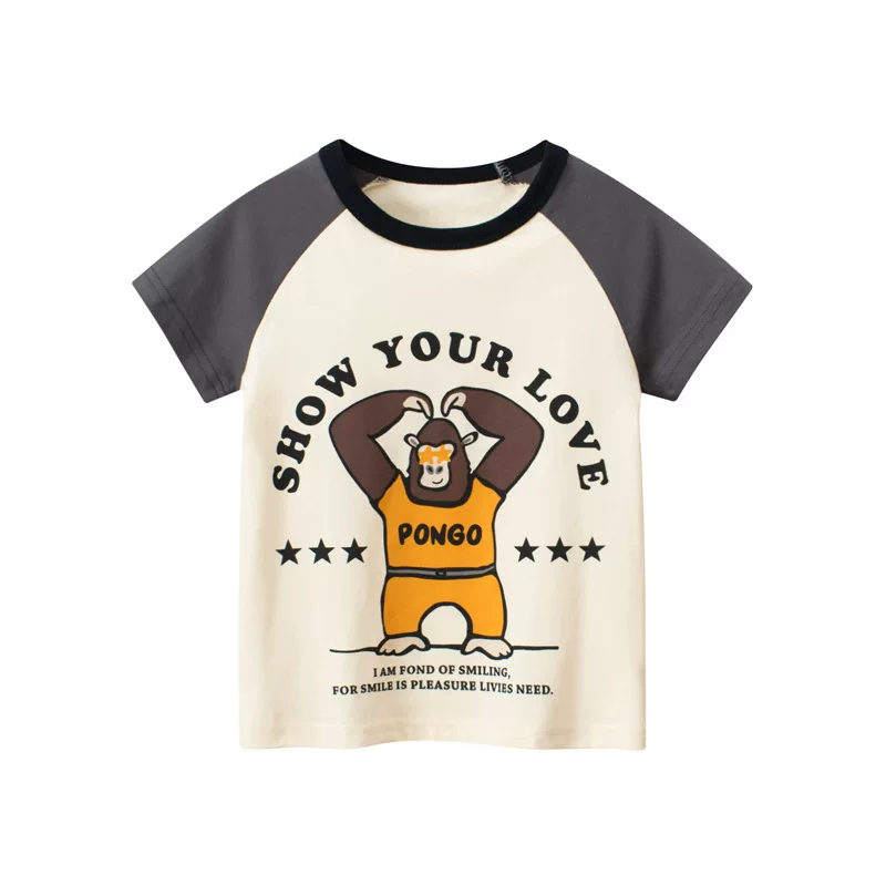 Áo thun ngắn tay trẻ em chất liệu cotton 100% năm 2025, quần áo mùa hè cho bé trai và bé gái, áo nửa tay thời trang cho trẻ nhỏ