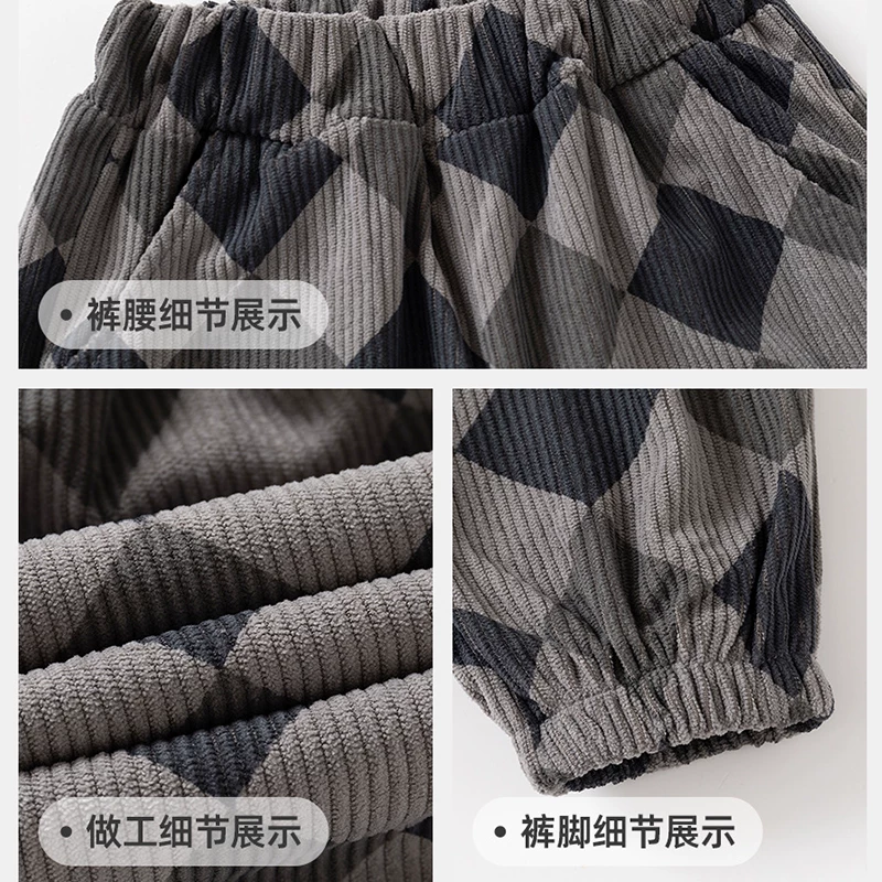 Quần nhung trẻ em phong cách retro mùa xuân thu phong cách mới cho trẻ mới biết đi phong cách giản dị phong cách Nhật Bản cho bé trai và bé gái quần dài rộng