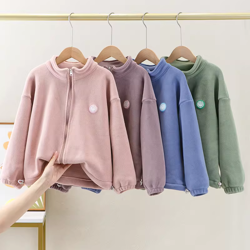 Áo khoác nỉ bé trai mùa xuân đông 2025, áo cardigan giữ ấm thời trang cho trẻ lớn, áo lót nỉ bé gái