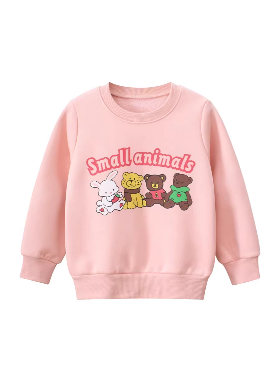 Áo len nỉ bé gái 2025 kiểu dáng mới thời trang, áo dài tay cho bé gái và trẻ sơ sinh, quần áo trẻ em mùa xuân và mùa đông, áo cổ tròn