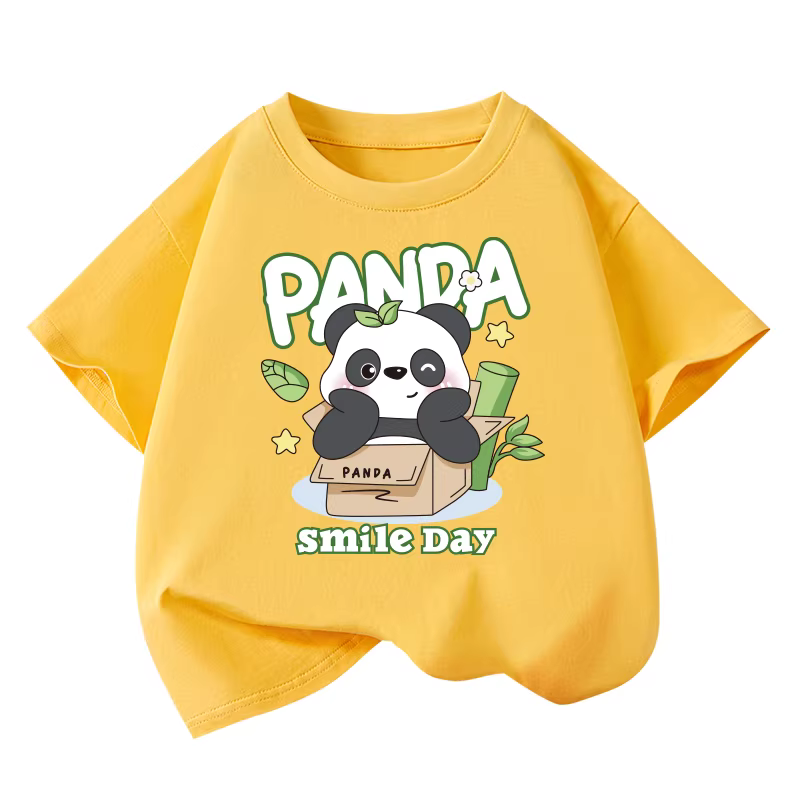 Little Hope Quần Áo Trẻ Em Áo Phông Trẻ Em Tay Ngắn In Hình Phong Cách Mới Bé Trai Mùa Hè Cổ Tròn Bé Gái Gấu Trúc Hợp Thời Trang Hàng Đầu