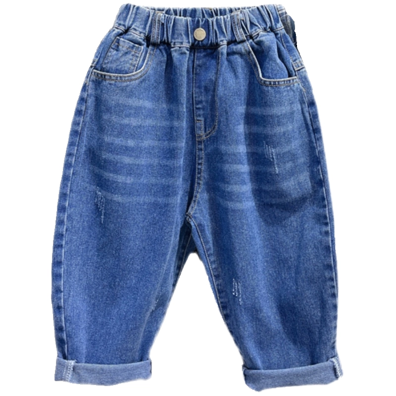 Quần jeans bé trai xuân thu thời trang 2025, kiểu dáng trẻ trung, phong cách trẻ em, quần dài rộng rãi, xu hướng mạng xã hội.