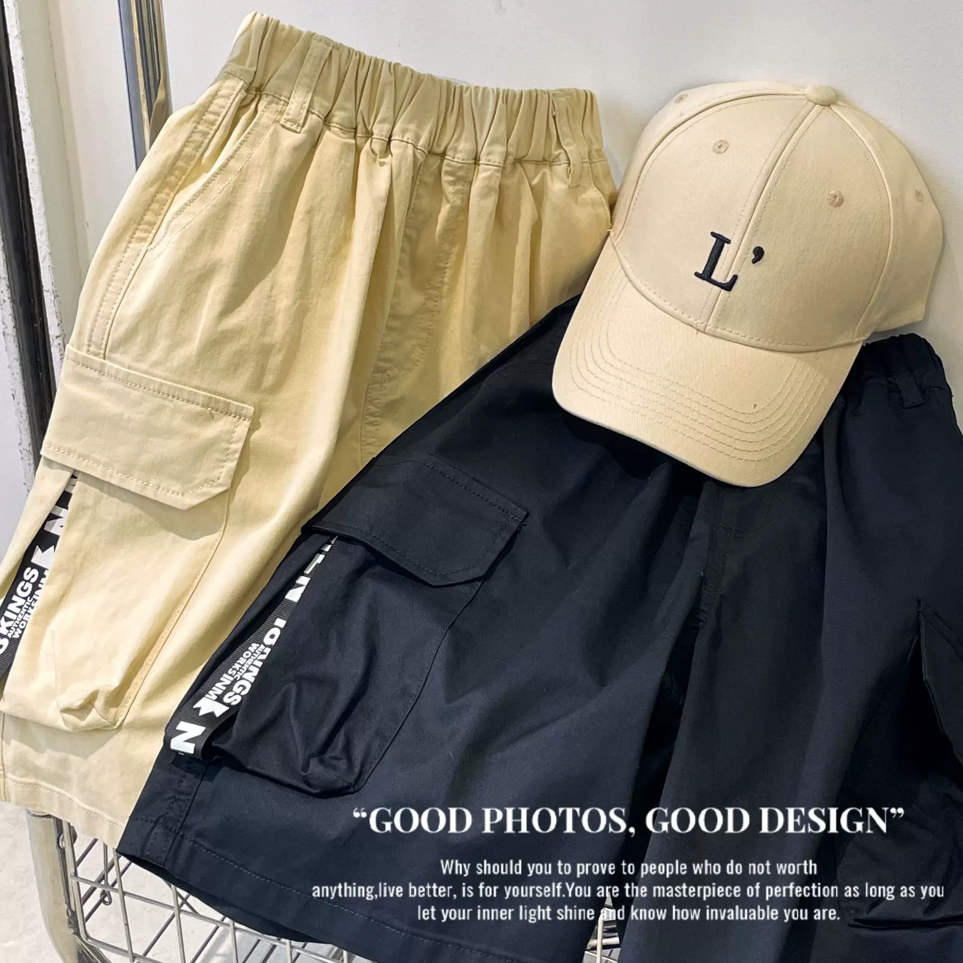 Quần short thể thao bé trai hè 2025, quần short cotton dệt may rộng rãi năm phần cho trẻ lớn, quần short trẻ em có túi lớn dài ngang đùi