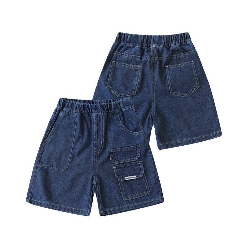 Quần short denim bé trai kiểu mới hè 2025, quần trẻ em thời trang, quần bé mặc thường ngày dài đến đầu gối mùa hè