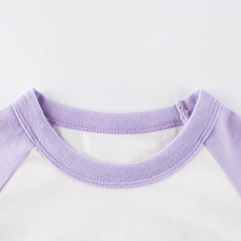Áo thun dài tay cho bé gái Áo thun cotton nguyên chất dành cho trẻ em Áo thun cổ tròn mỏng cổ tròn thường ngày mùa xuân và mùa thu