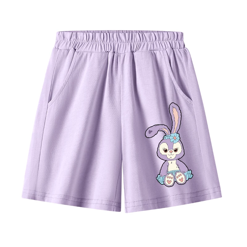 Quần short cotton nguyên chất dành cho nữ sinh Star Dew dành cho mùa hè, quần thể thao kiểu dáng hoạt hình dành cho các cô gái lớn tuổi, quần short mỏng năm điểm.