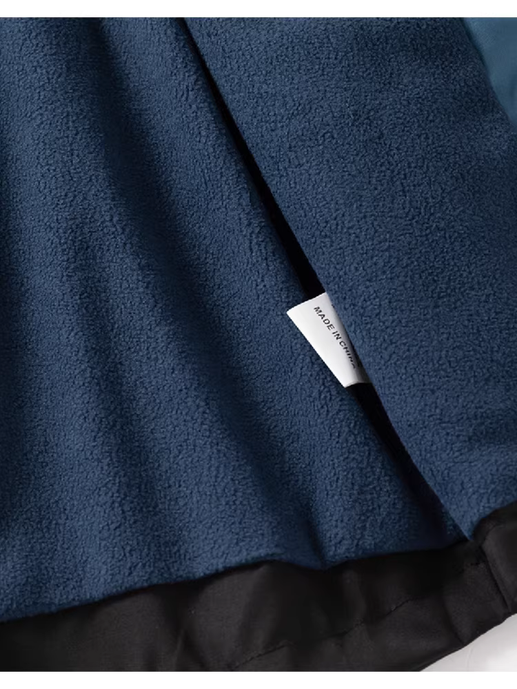 Áo khoác có mũ trẻ em mùa xuân đông 2025, áo khoác bé trai phối màu khóa kéo, áo khoác gió dày dặn hai lớp lót lông cừu