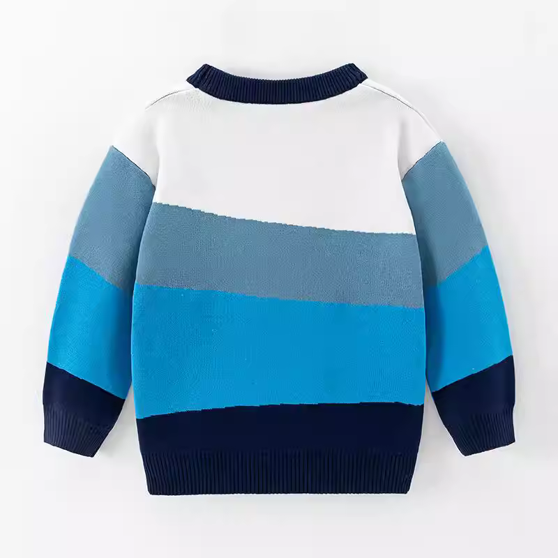 Áo len bé trai mùa thu đông mới màu gradient, áo len trẻ em, áo lót dày cho bé trai, áo chui đầu thời trang