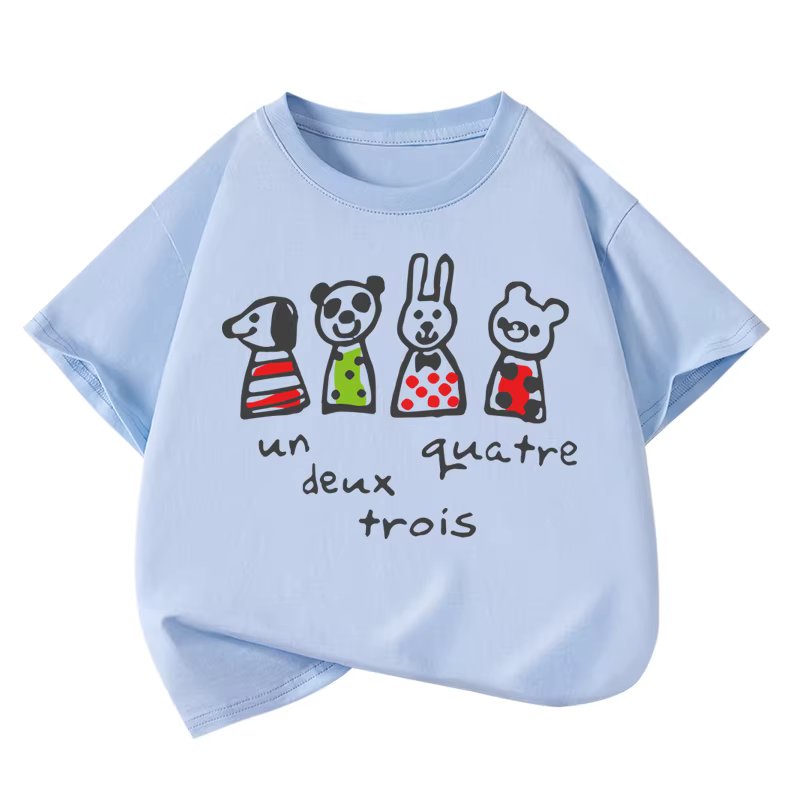 Áo thun ngắn tay Little Hope dành cho bé gái, chất liệu cotton nguyên chất, mùa hè, thương hiệu thời thượng, dáng rộng, quần áo phong cách tươi mới dành cho bé gái, hợp thời trang.