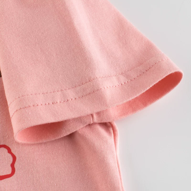 Áo lót bé gái, sản phẩm mùa hè mới, chất liệu cotton nguyên chất kiểu dáng mỏng, áo thun ngắn tay hình gấu dễ thương cho trẻ em và bé gái, áo nửa tay.