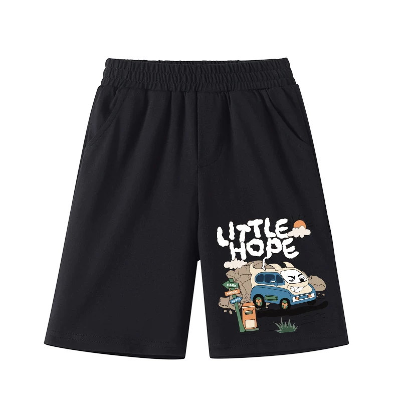 Quần short bé trai 100% cotton nguyên chất, kiểu dáng mỏng nhẹ mùa hè, thích hợp mặc ngoài trời, xu hướng thời trang du lịch, quần lửng rộng rãi thoải mái mới năm 2024.