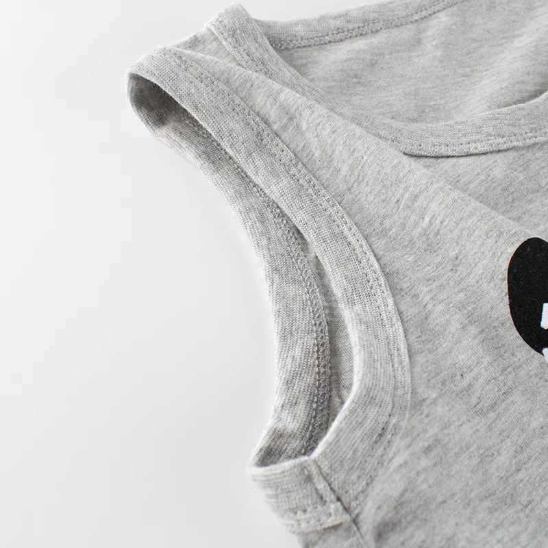 Áo vest bé trai chất liệu cotton 100%, họa tiết khủng long hoạt hình, mỏng thoáng mát, kiểu dáng mùa hè 2025, mặc như áo khoác ngoài cho bé.