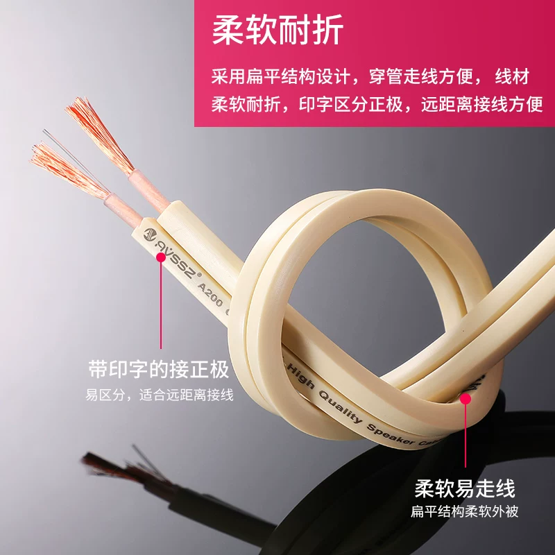 Cáp loa chuyên nghiệp đồng không oxy 4N, âm thanh vòm, kỹ thuật âm thanh, rạp chiếu phim, âm thanh xe hơi, cáp dành cho người đam mê âm thanh, bộ khuếch đại