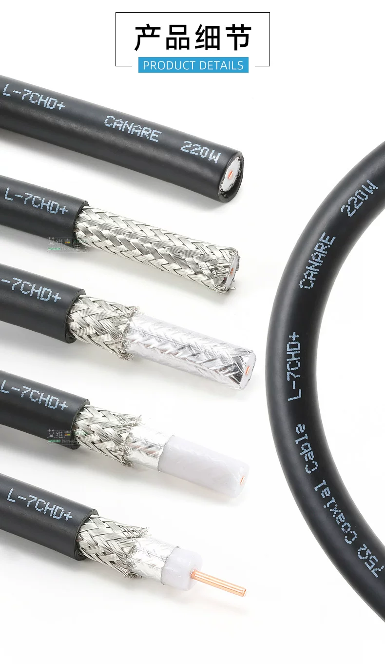 Cáp video cáp đồng trục truyền hình kỹ thuật số HDTV-SDI độ phân giải cao cách điện ba lớp CANARE L-7CHD