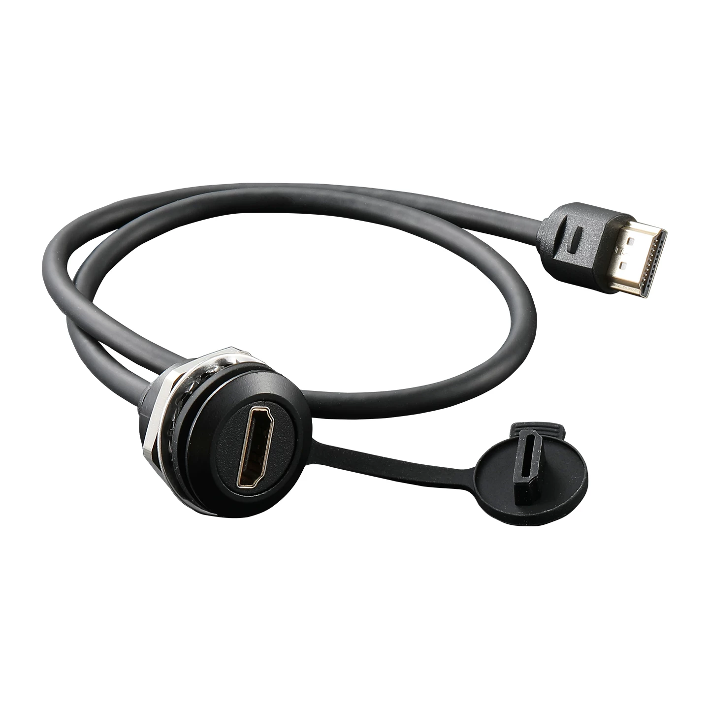 Cáp nối dài độ phân giải cao HDMI cấp công nghiệp hình chữ C tròn phiên bản 2.0 Cáp nối dài phía trước khung máy Ổ cắm video siêu rõ 4K