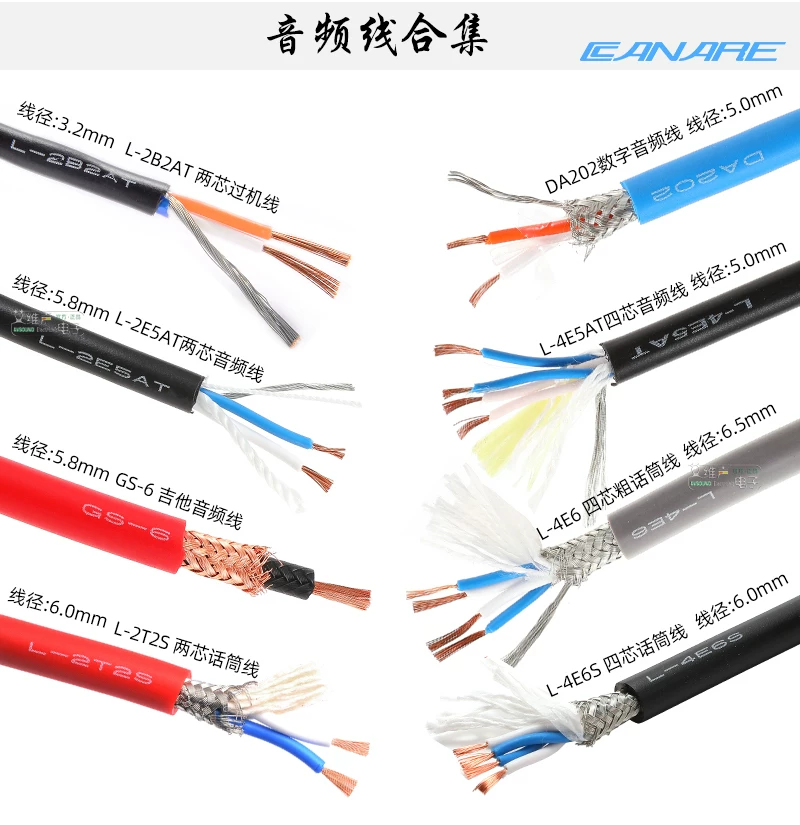 Cáp tín hiệu âm thanh micro CANARE L-2T2S/4E6S/2B2AT/GS-6/DA202