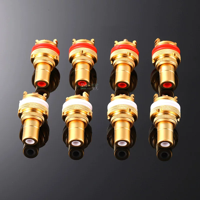 Miễn phí vận chuyển mạ rhodium RCA nữ kết nối ổ cắm sen thiết bị đầu cuối phụ kiện cắm âm thanh HIFI mạ vàng audiophile khuếch đại