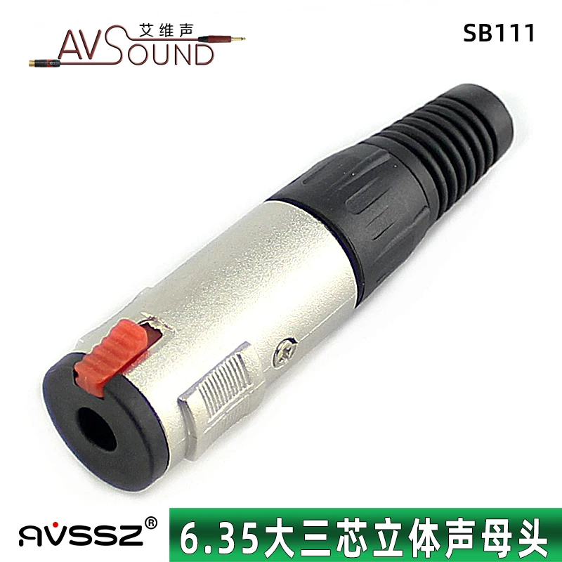 Cáp nối dài 6.35mm đầu nối cái ba lõi lớn, đầu nối hàn 6.5, dây dẫn có khóa, đầu nối cân bằng cho micro