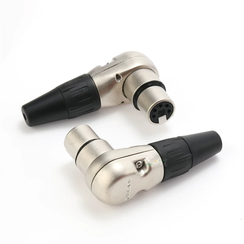 REAN Yongsheng năm lõi hình chữ L góc vuông XLR đầu nối đực và cái 5 chân điều khiển ánh sáng sân khấu DMX512 đèn máy tính