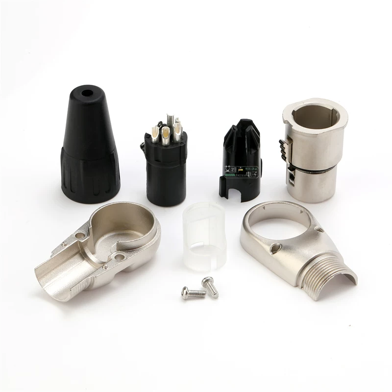 REAN Yongsheng năm lõi hình chữ L góc vuông XLR đầu nối đực và cái 5 chân điều khiển ánh sáng sân khấu DMX512 đèn máy tính