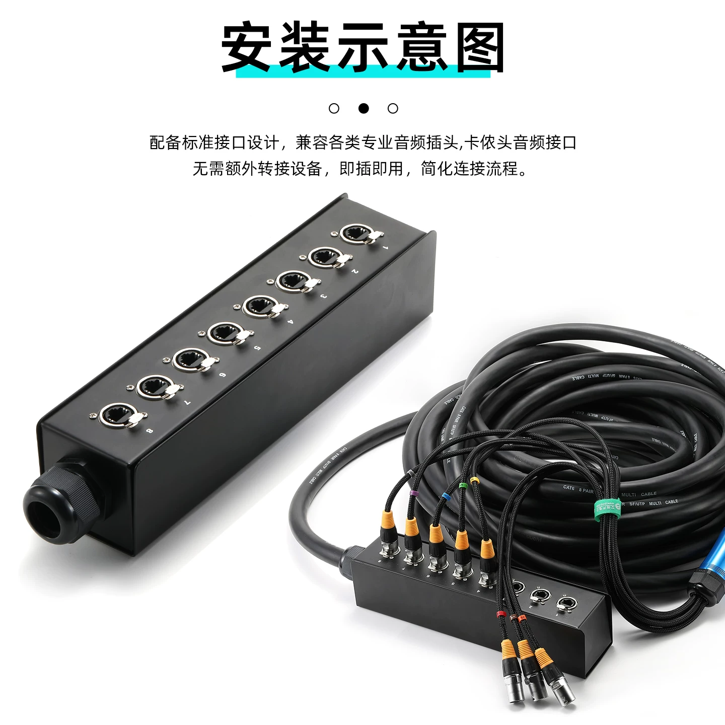 Hộp nối âm thanh mạng AVSSZ di động 4 lỗ 8 vị trí, hộp cáp trống, bảng điều khiển XLR, hộp nối kiểu D, hộp giao diện kim loại