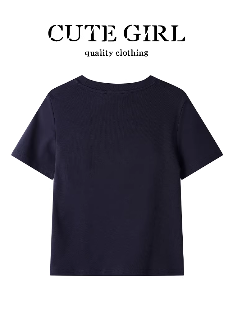 Áo thun ngắn tay in hình chó con dễ thương phong cách Hàn Quốc dành cho nữ, thiết kế mùa hè, áo đi làm độc đáo