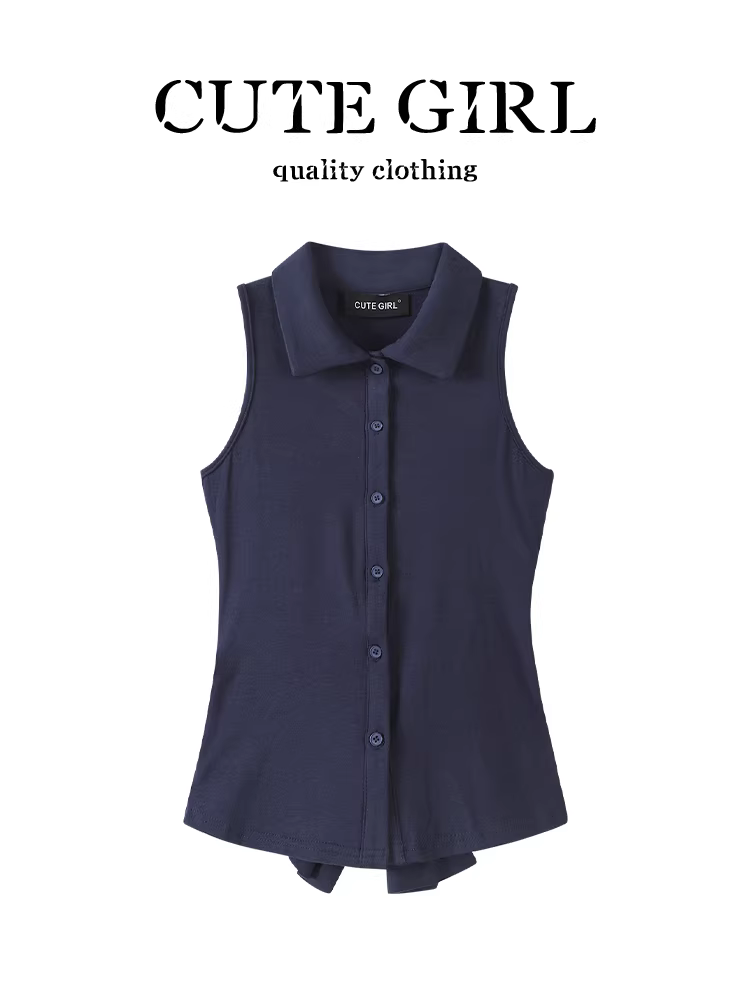 Áo vest dệt kim không tay kiểu Hàn Quốc CuteGirl dành cho nữ, thiết kế mới đầu thu, dáng ôm, áo kiểu dáng độc đáo và sành điệu.