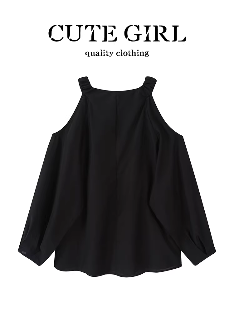 Áo sơ mi chống nắng dài tay cổ tròn phong cách Pháp dễ thương dành cho nữ, áo cổ tròn xếp nếp mùa hè