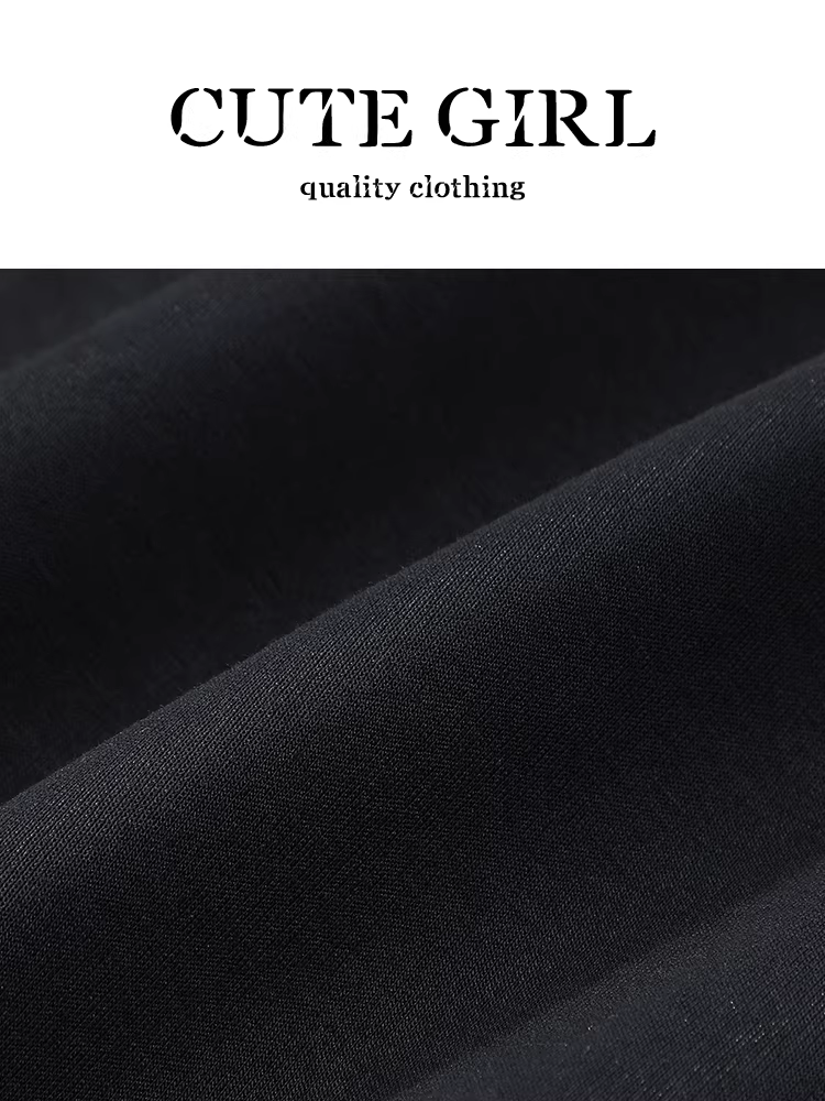 Áo thun dài tay màu đen cổ điển kiểu Hàn Quốc có thắt lưng dành cho nữ, phong cách mùa thu, dáng rộng và đa năng, áo độc đáo