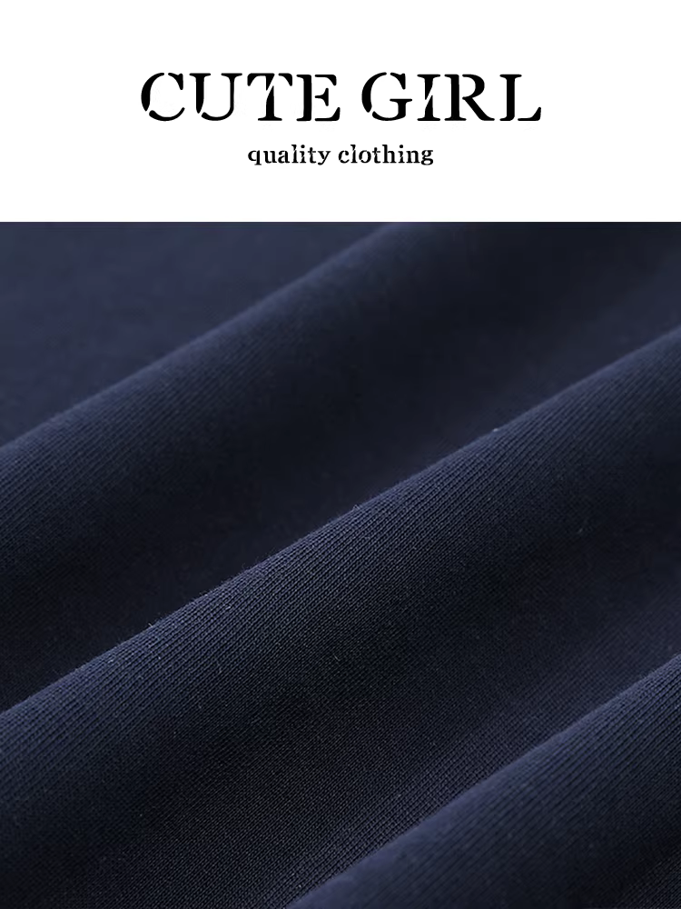 Áo thun ngắn tay cổ tròn màu xanh đính cườm kiểu Pháp kiểu Pháp dành cho nữ, áo mùa hè sành điệu và đa năng