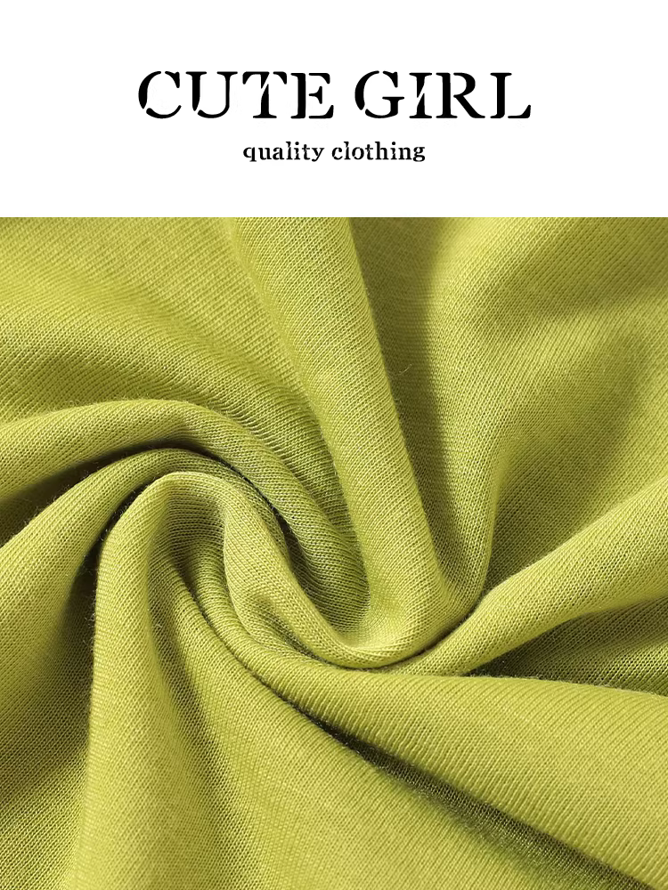 Áo thun che nắng kiểu Hàn Quốc màu xanh lá cây kiểu dáng lười biếng dành cho nữ, thiết kế mùa hè áo dáng rộng