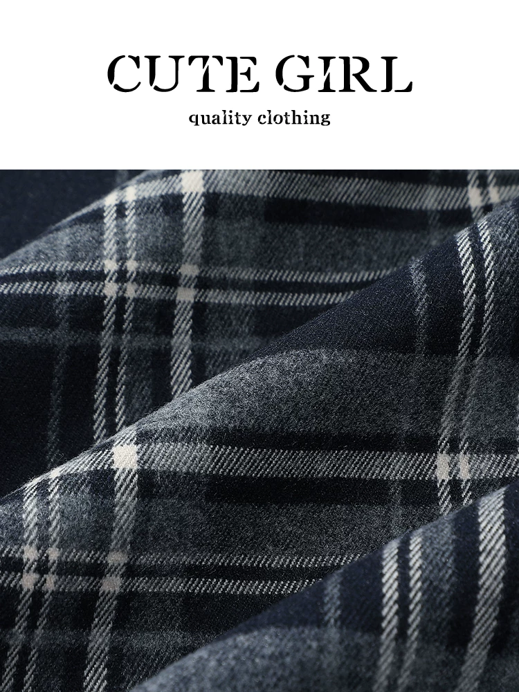 Váy chữ A kẻ sọc cao cấp CuteGirl dành cho nữ, phong cách dịu dàng mùa thu, lưng cao, tôn dáng, đa năng, váy dài vừa phải phù hợp đi làm.