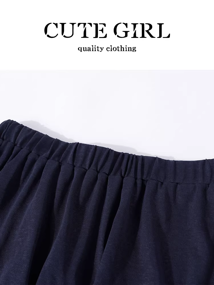 Bộ trang phục giảm tuổi tác CuteGirl dành cho nữ vào đầu mùa thu: khăn choàng, áo thun dài tay, váy chữ A lưng cao, bộ hai mảnh