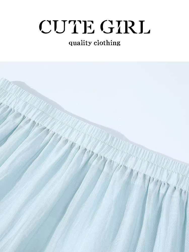 Váy xếp tầng kiểu Hàn Quốc dễ thương dành cho nữ, váy xếp tầng eo co giãn đa năng mùa hè