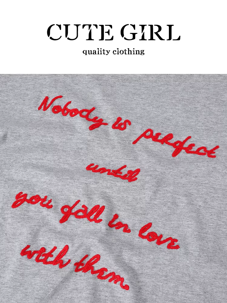 CuteGirl phong cách Hàn Quốc áo thun ngắn tay in chữ giản dị dành cho nữ mùa hè váy kẻ sọc lưng cao màu đỏ Bộ hai món