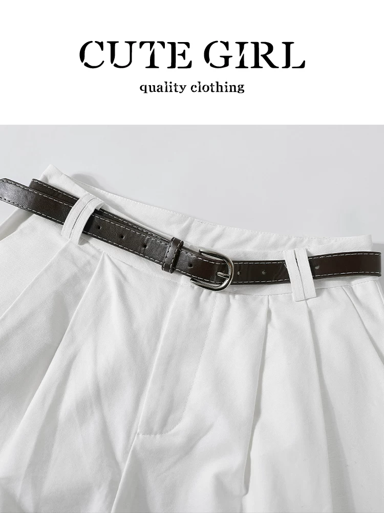 Bộ trang phục giảm tuổi tác CuteGirl dành cho nữ mùa thu đông: áo sơ mi xanh, áo vest dệt kim jacquard, bộ quần ống rộng