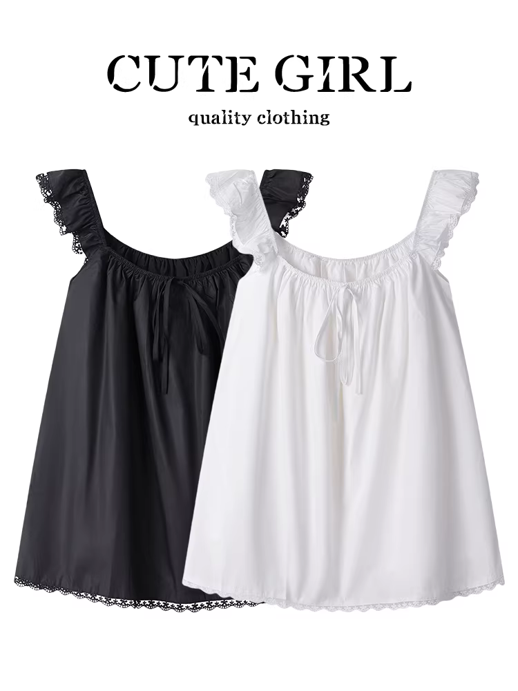 Áo sơ mi tay bồng viền ren phong cách ngọt ngào kiểu Pháp dành cho nữ, thiết kế mùa hè, áo dáng rộng giản dị giảm tuổi tác