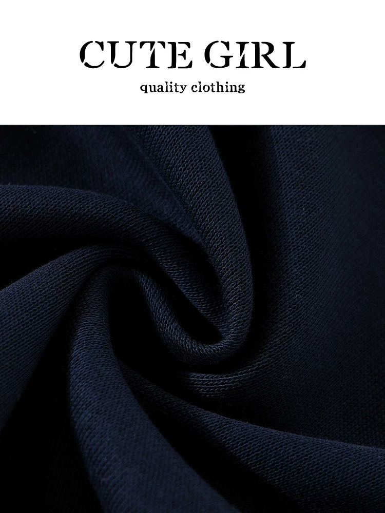Áo len màu xanh phong cách preppy của CuteGirl có khăn choàng, cổ tròn, áo kiểu dáng rộng rãi, giản dị, đa năng, giảm tuổi tác cho nữ mùa thu đông