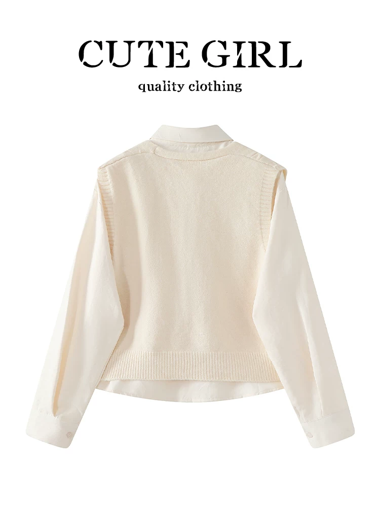 Áo sơ mi cổ polo màu mơ cao cấp CuteGirl dành cho nữ, áo sơ mi dáng rộng và đa năng phong cách dịu dàng mùa thu