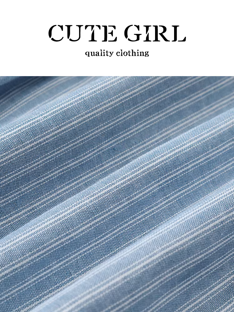 Áo sơ mi cổ polo sọc phong cách Hàn Quốc có khăn choàng cho nữ, thiết kế mùa thu, áo sơ mi dáng rộng đa năng