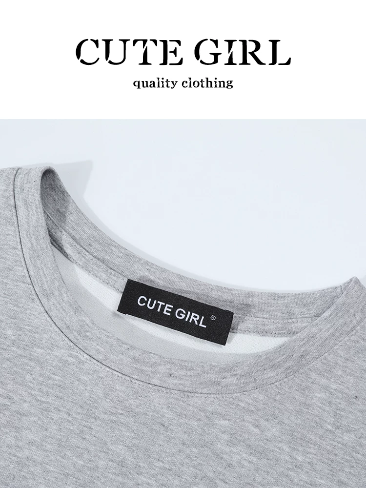 Bộ trang phục mùa hè giảm tuổi tác CuteGirl dành cho nữ: khăn choàng, áo thun ngắn tay, váy chữ A lưng cao bộ ba món