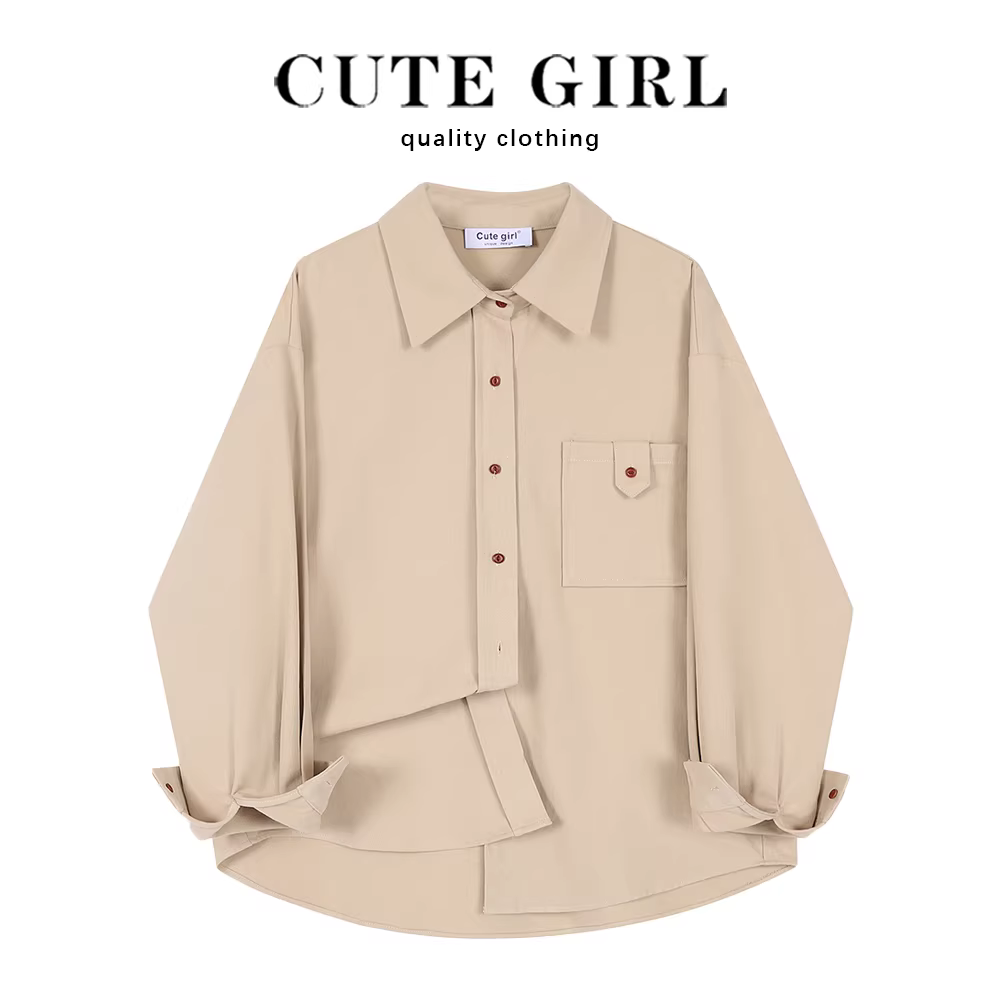 Áo sơ mi nữ dáng nhỏ xinh thời trang nhiều lớp, áo khoác dài tay mới mùa thu 2025