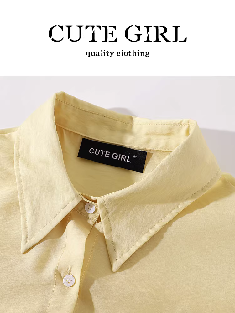 Áo chống nắng mỏng màu vàng phong cách Hàn Quốc dành cho nữ, bộ đồ hai mảnh mặc trong mùa hè có áo yếm sọc