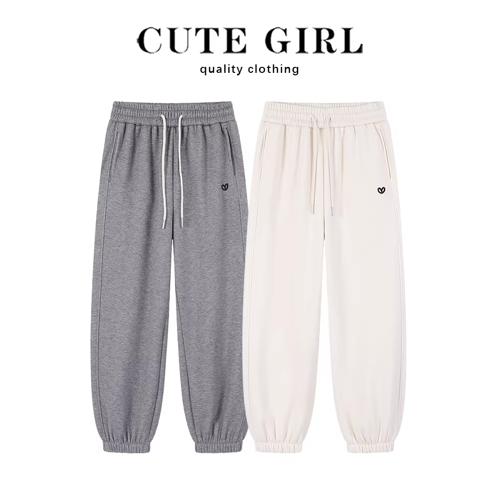 Quần jogger cao cấp CuteGirl có lớp lót lông cừu dành cho nữ, mùa thu đông 2025, quần thể thao năng động mới