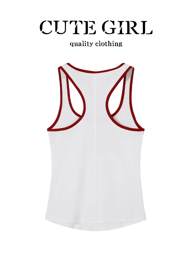 Áo yếm ngắn in chữ phong cách Mỹ của CuteGirl dành cho nữ mùa hè ngắn gọn vừa vặn