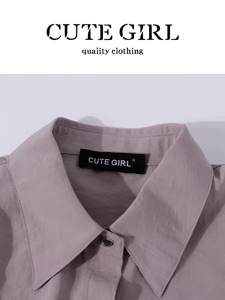 Áo sơ mi dài tay màu tím độc đáo phong cách Hàn Quốc có khăn choàng cho nữ, áo sơ mi đa năng thường ngày mùa thu