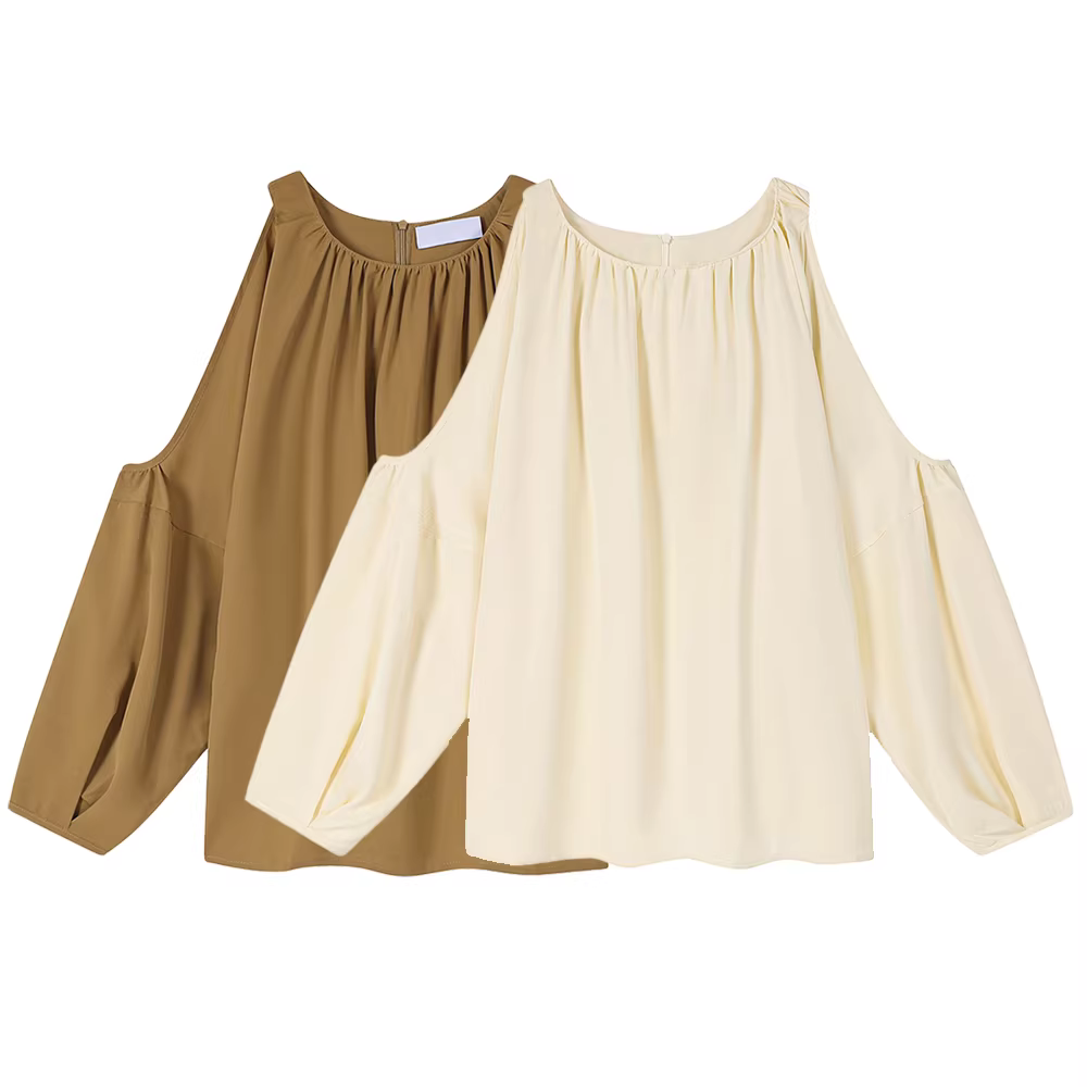 Áo trễ vai lấy cảm hứng từ thiết kế CuteGirl dành cho nữ, áo sơ mi dài tay kiểu Pháp sang trọng mới mùa xuân hè 2025.