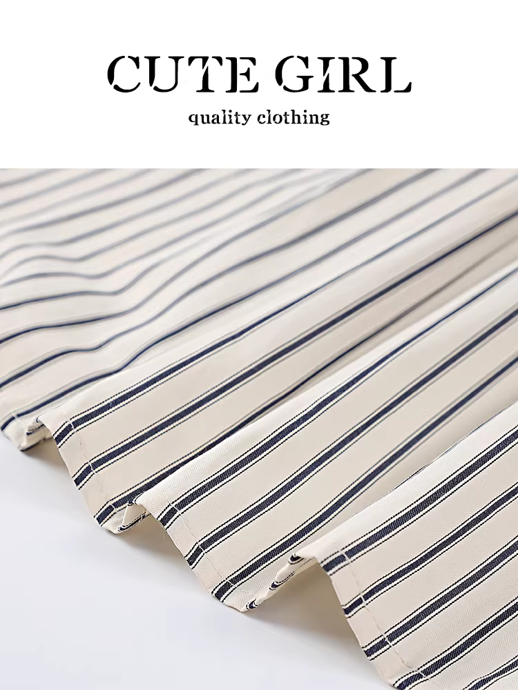 Áo sơ mi chống nắng sọc dáng rộng phong cách Hàn Quốc dễ thương dành cho nữ mùa xuân 2025 mới độc đáo siêu đẹp