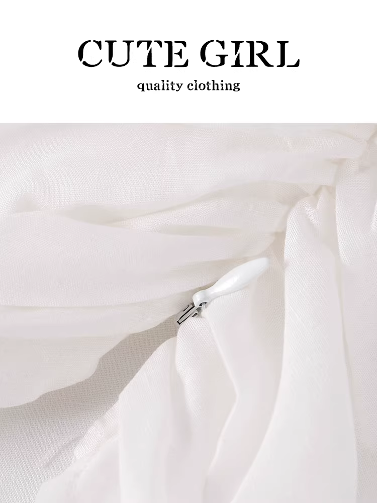 Áo sơ mi ngắn tay xếp ly eo thon kiểu Hàn Quốc dễ thương dành cho nữ, áo ngắn tay dáng bất quy tắc thanh lịch mùa hè